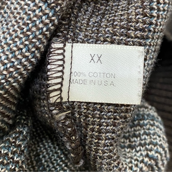 Vintage St. Croix Knits Brown/Gray Abstract Raglan Sleeve Men’s Sweater Size XXL - Picture 7 of 9